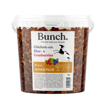Trainingsknöchelchen Huhn mit Blaubeeren und Kranbeeren - Bunch (1kg-Eimer)